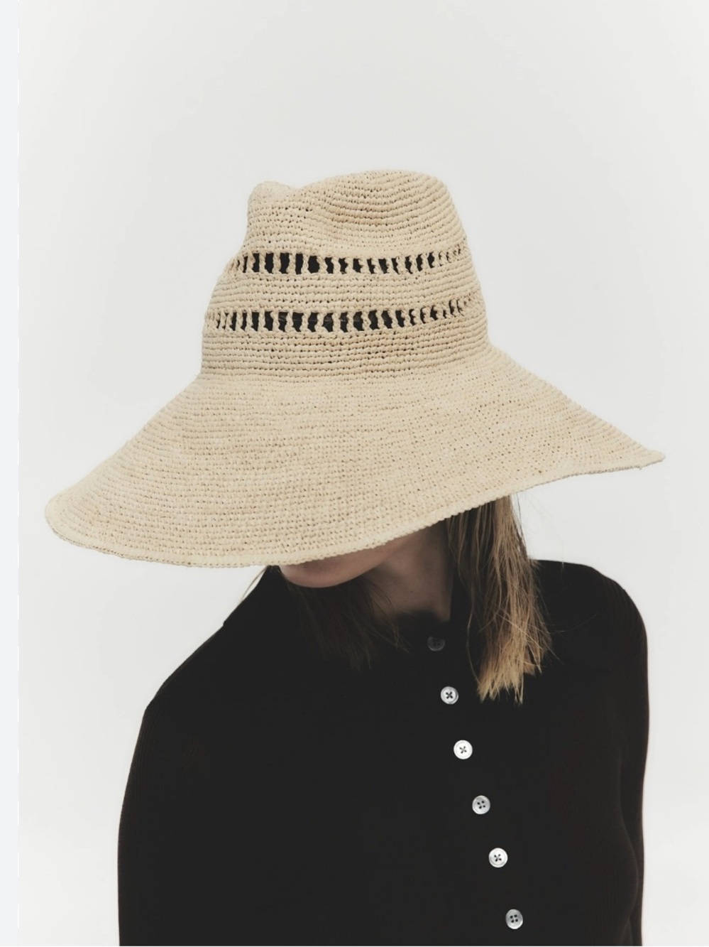 Janessa Leone Harlow Natural Straw Wide-Brim Sun Hat